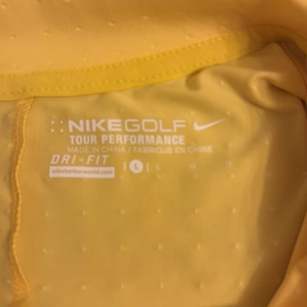 NIKE GREEN BAY PACKERS WOMENS YELLOW ZIP POLO SIZE L - Picture 3 of 4